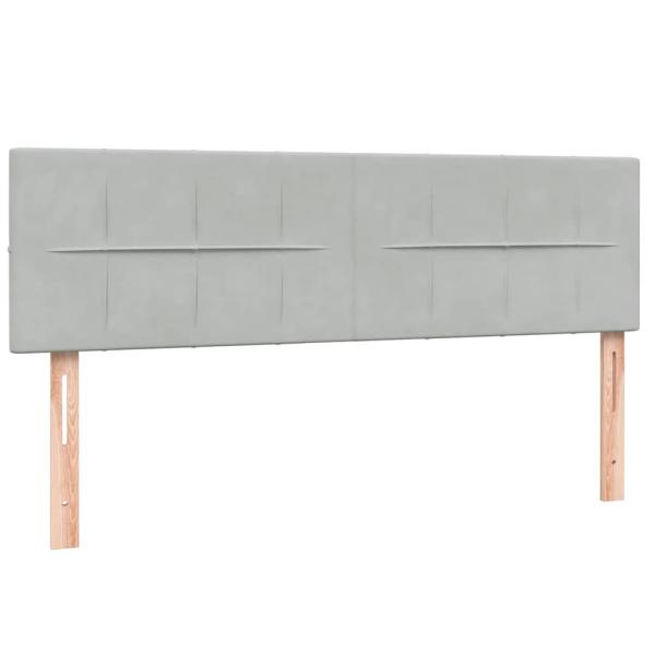 Boxspringbett mit Matratze Hellgrau 160x220 cm Samt