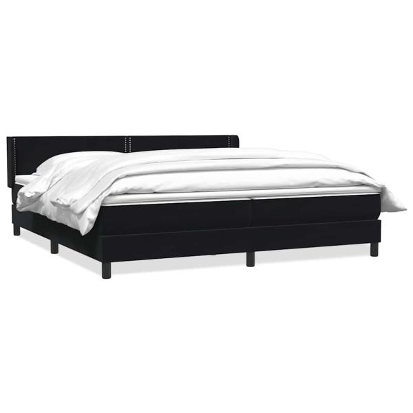 Boxspringbett mit Matratze Schwarz 180x210 cm Samt