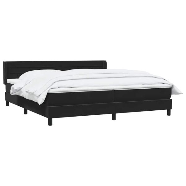 Boxspringbett mit Matratze Schwarz 180x210 cm Samt