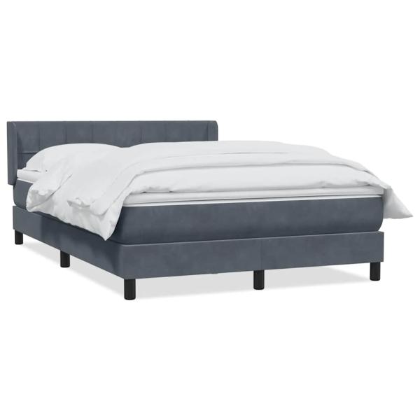 Boxspringbett mit Matratze Dunkelgrau 140x210 cm Samt