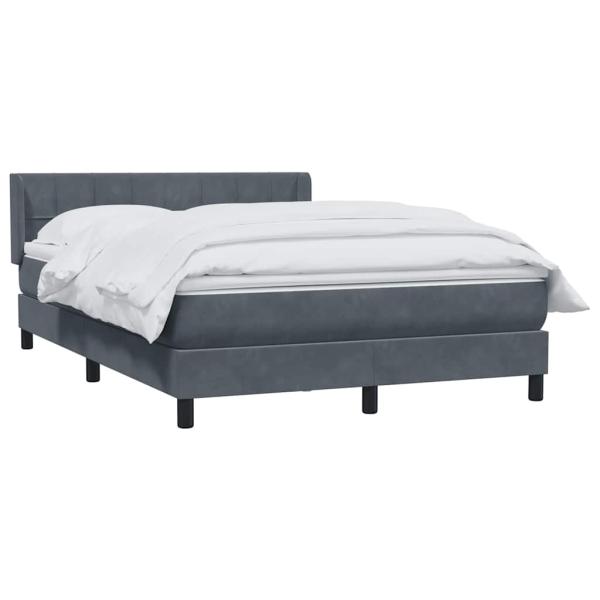 Boxspringbett mit Matratze Dunkelgrau 140x210 cm Samt