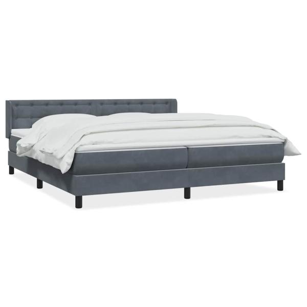 Boxspringbett mit Matratze Dunkelgrau 180x210 cm Samt