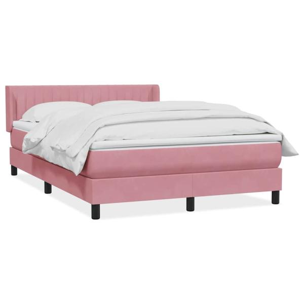 Boxspringbett mit Matratze Rosa 160x220 cm Samt