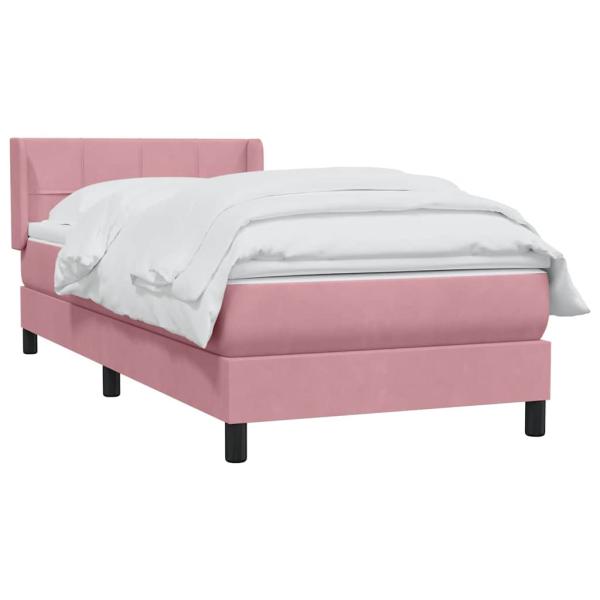 Boxspringbett mit Matratze Rosa 90x210 cm Samt