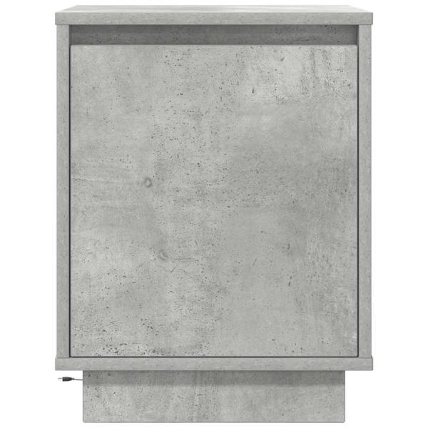 Nachttische mit LED-Leuchten 2 Stk. Betongrau 38x34x50 cm