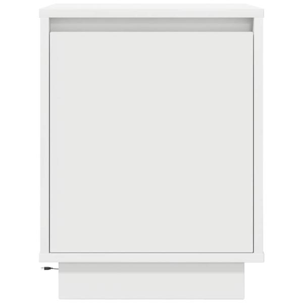 Nachttische mit LED-Leuchten 2 Stk. Weiß 38x34x50 cm