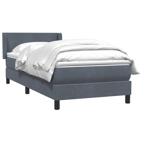 Boxspringbett mit Matratze Dunkelgrau 80x220 cm Samt