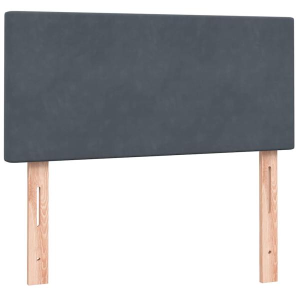 Boxspringbett mit Matratze Dunkelgrau 80x220 cm Samt
