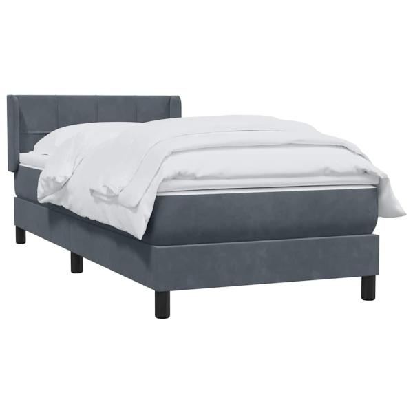 Boxspringbett mit Matratze Dunkelgrau 80x220 cm Samt