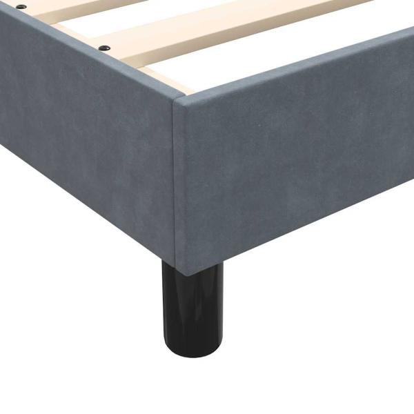 Boxspringbett mit Matratze Dunkelgrau 80x220 cm Samt