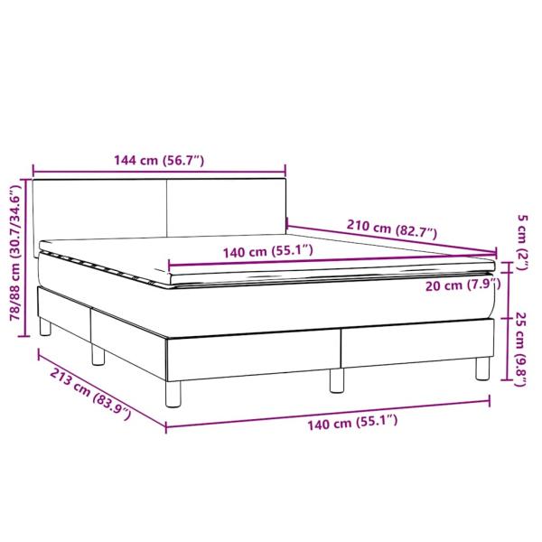 Boxspringbett mit Matratze Rosa 140x210 cm Samt