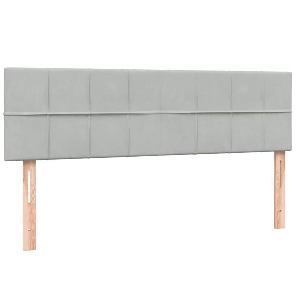 Boxspringbett mit Matratze Hellgrau 140x210 cm Samt