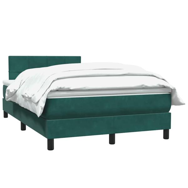 ARDEBO.de - Boxspringbett mit Matratze Dunkelgrün 120x220 cm Samt