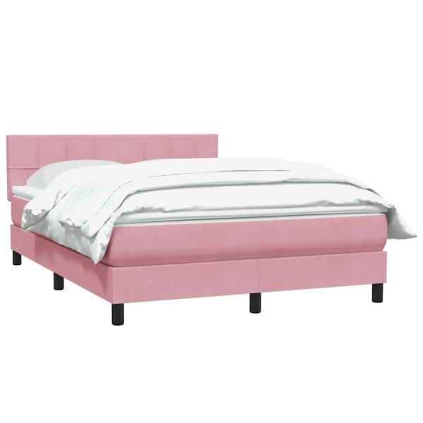 Boxspringbett mit Matratze Rosa 160x220 cm Samt