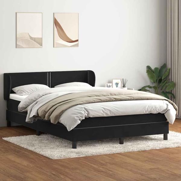 ARDEBO.de - Boxspringbett mit Matratze Schwarz 160x210 cm Samt