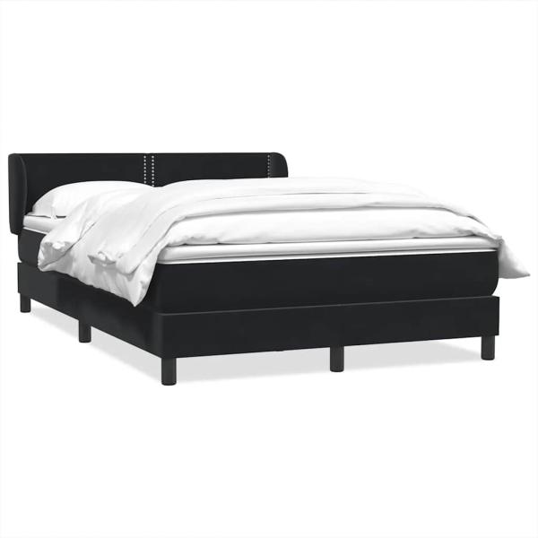 Boxspringbett mit Matratze Schwarz 160x210 cm Samt