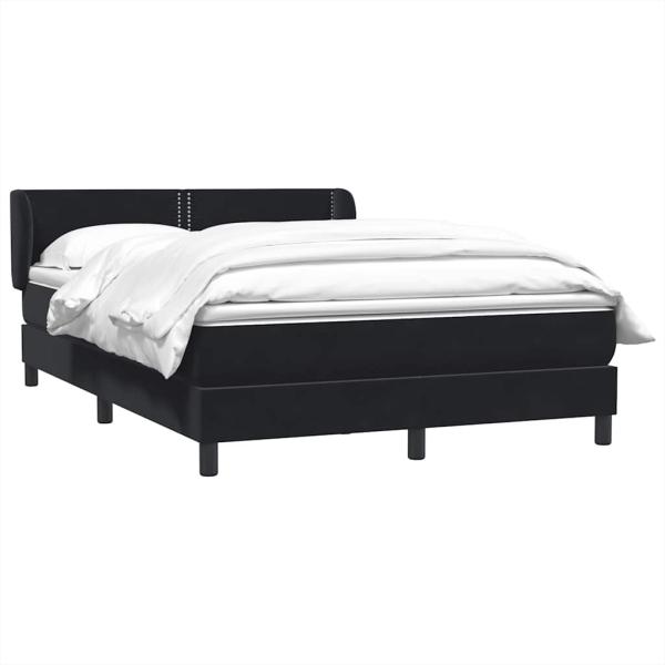 Boxspringbett mit Matratze Schwarz 160x210 cm Samt