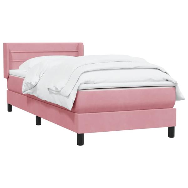 Boxspringbett mit Matratze Rosa 80x220 cm Samt
