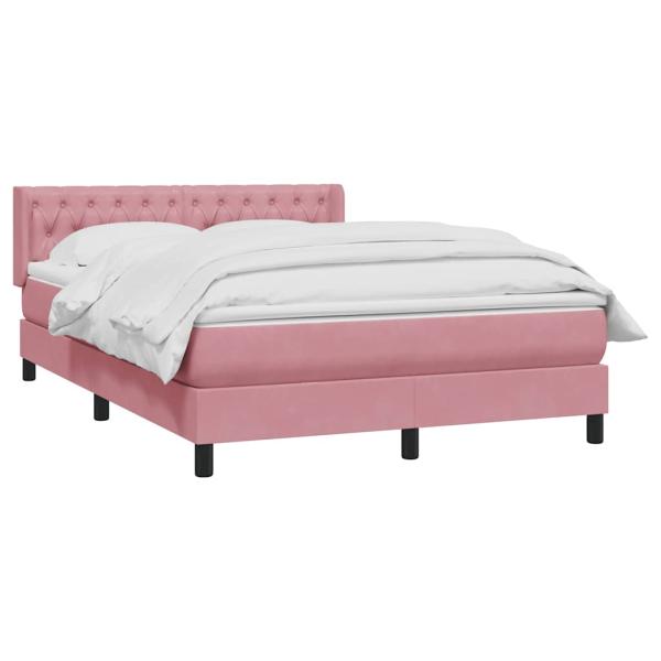 Boxspringbett mit Matratze Rosa 140x220 cm Samt