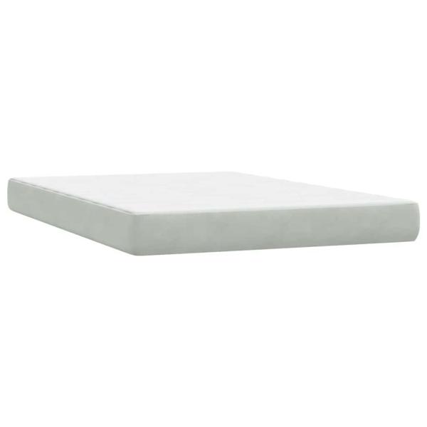 Boxspringbett mit Matratze Hellgrau 160x210 cm Samt
