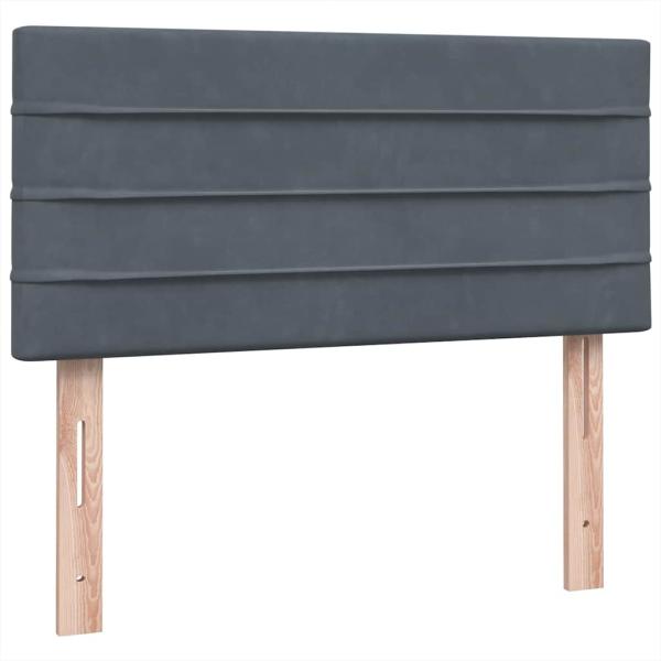 Boxspringbett mit Matratze Dunkelgrau 80x220 cm Samt