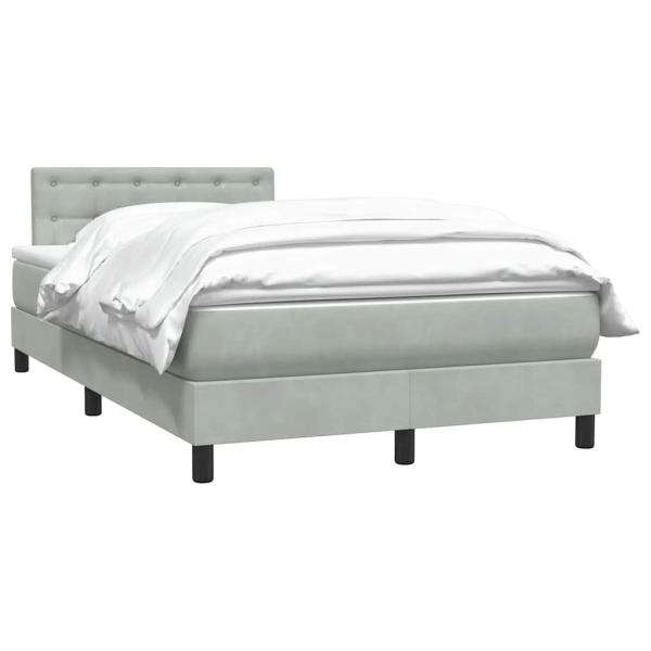 Boxspringbett mit Matratze Hellgrau 120x220 cm Samt