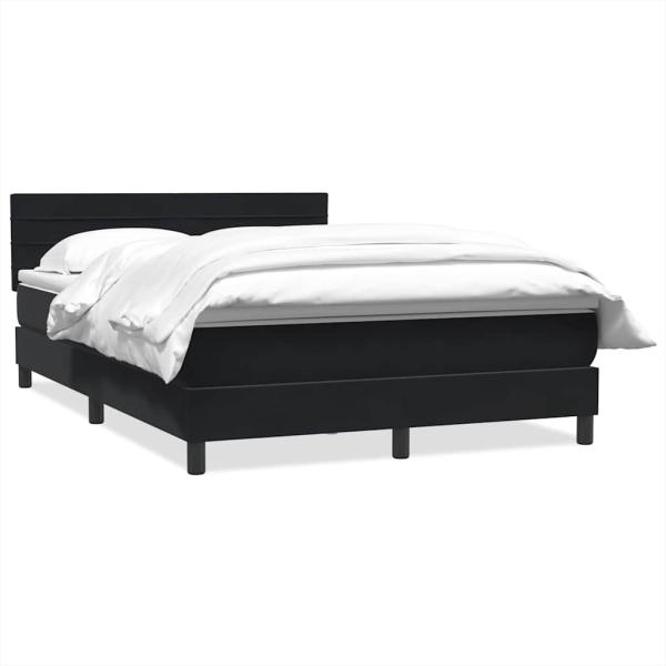 Boxspringbett mit Matratze Schwarz 140x210 cm Samt