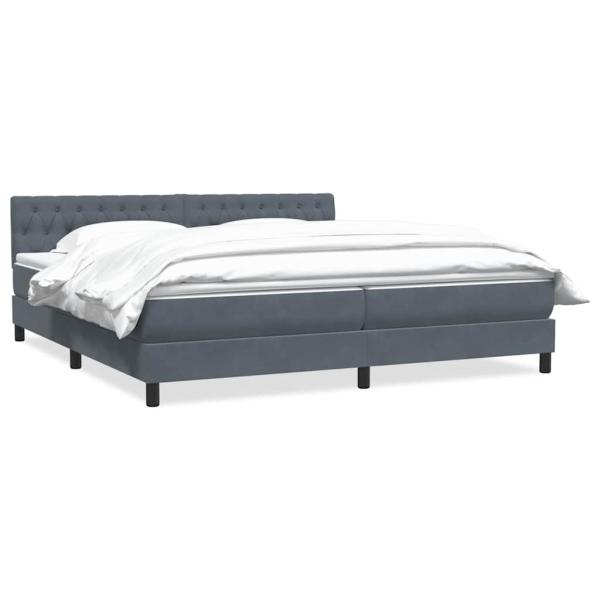 Boxspringbett mit Matratze Dunkelgrau 180x210 cm Samt