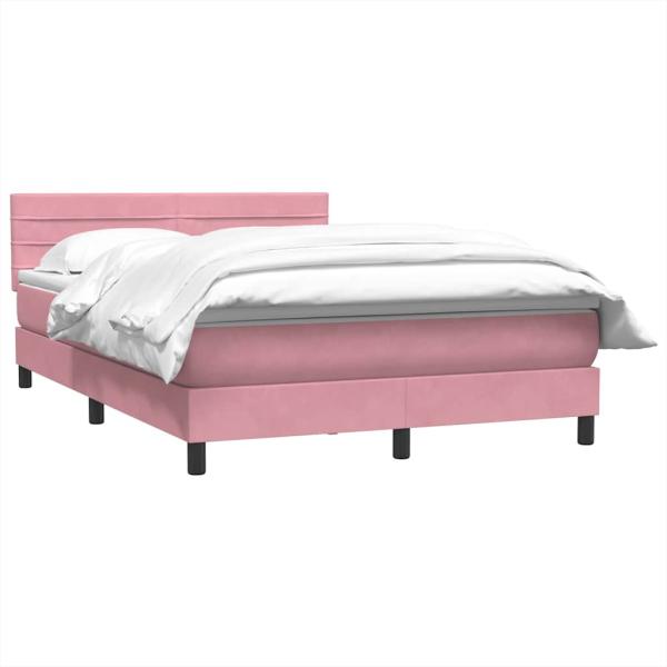 Boxspringbett mit Matratze Rosa 140x220 cm Samt