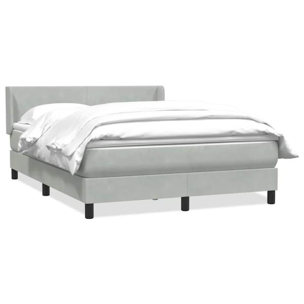 Boxspringbett mit Matratze Hellgrau 160x210 cm Samt