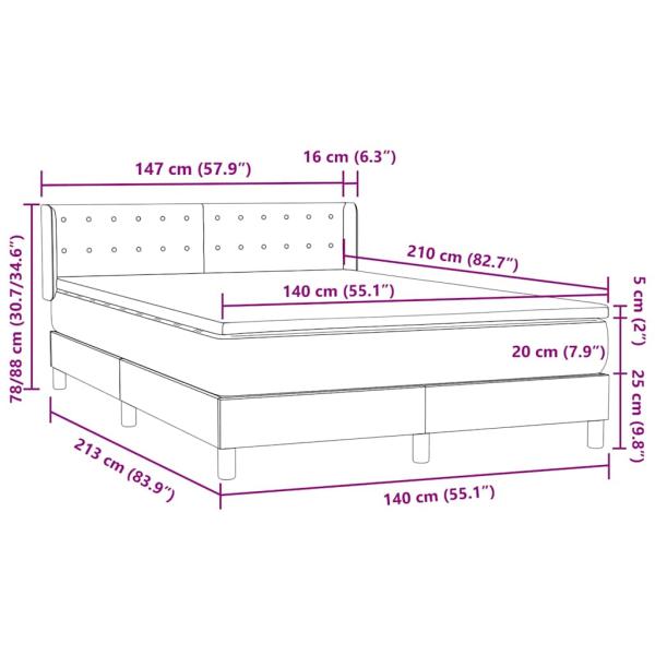 Boxspringbett mit Matratze Rosa 140x210 cm Samt