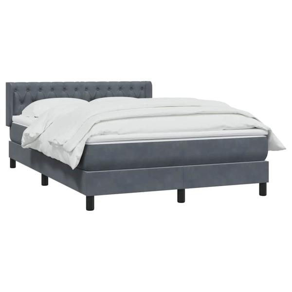 Boxspringbett mit Matratze Dunkelgrau 160x220 cm Samt