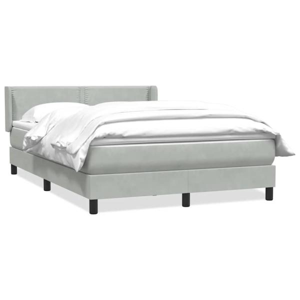 Boxspringbett mit Matratze Hellgrau 160x210 cm Samt