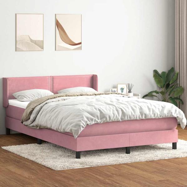 ARDEBO.de - Boxspringbett mit Matratze Rosa 160x210 cm Samt