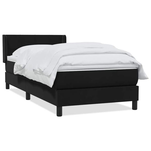 Boxspringbett mit Matratze Schwarz 90x210 cm Samt