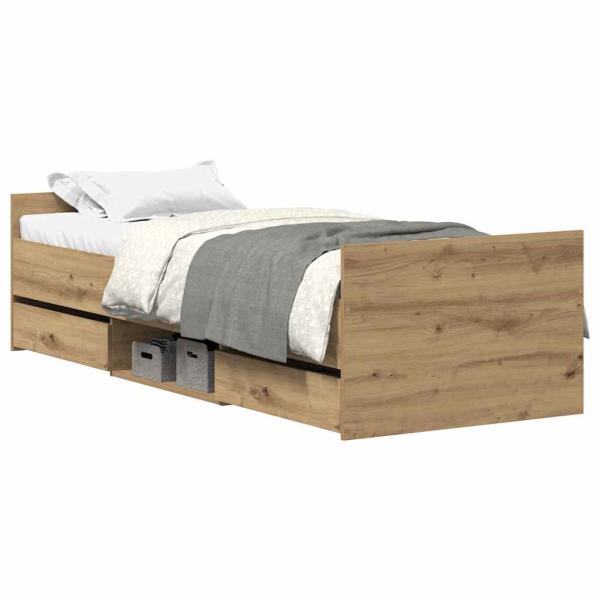 Bettgestell ohne Matratze Artisan-Eiche 90x200cm Holzwerkstoff