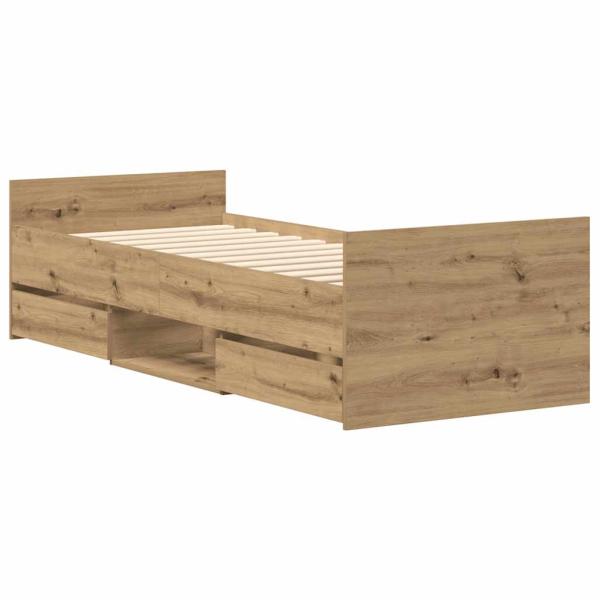 Bettgestell ohne Matratze Artisan-Eiche 90x200cm Holzwerkstoff