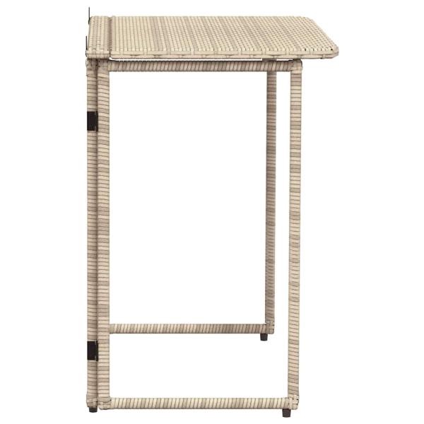 ARDEBO.de - Gartentisch Klappbar Beige 90x51x75 cm Poly Rattan