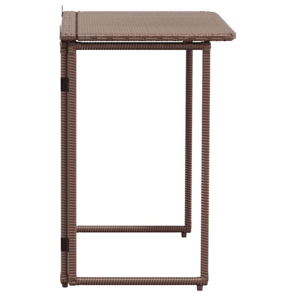 Gartentisch Klappbar Braun 90x51x75 cm Poly Rattan