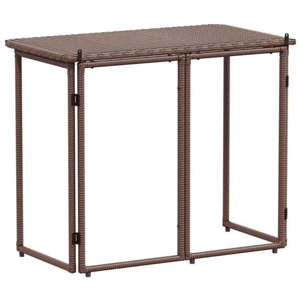 Gartentisch Klappbar Braun 90x51x75 cm Poly Rattan