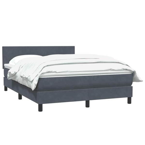 Boxspringbett mit Matratze Dunkelgrau 140x210 cm Samt