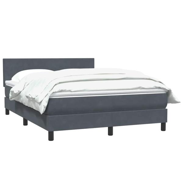 Boxspringbett mit Matratze Dunkelgrau 140x220 cm Samt