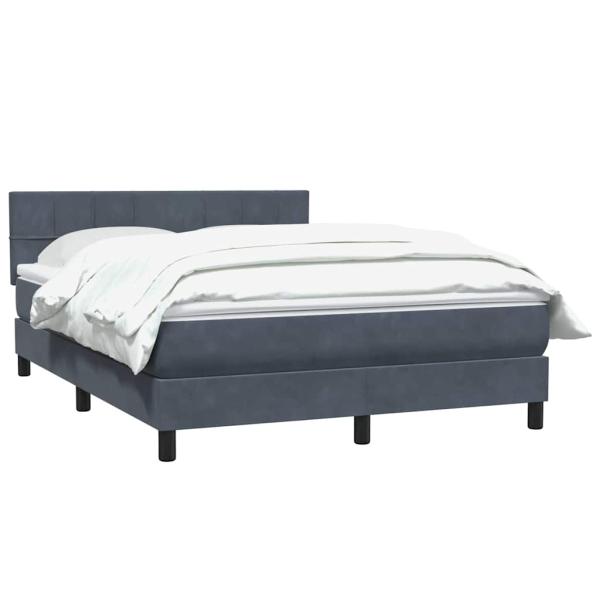 Boxspringbett mit Matratze Dunkelgrau 140x210 cm Samt