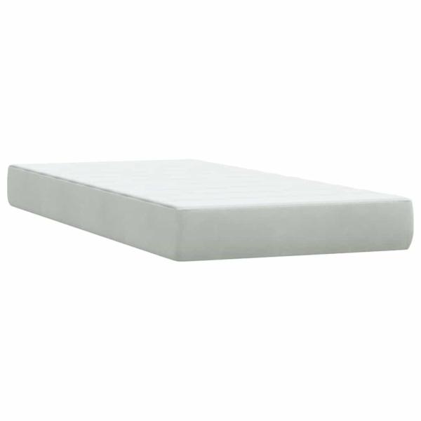 Boxspringbett mit Matratze Hellgrau 80x220 cm Samt