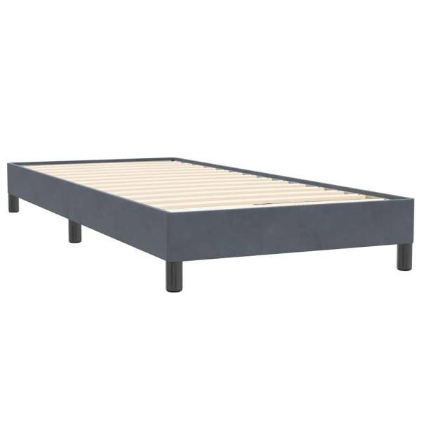 Boxspringbett mit Matratze Dunkelgrau 80x220 cm Samt