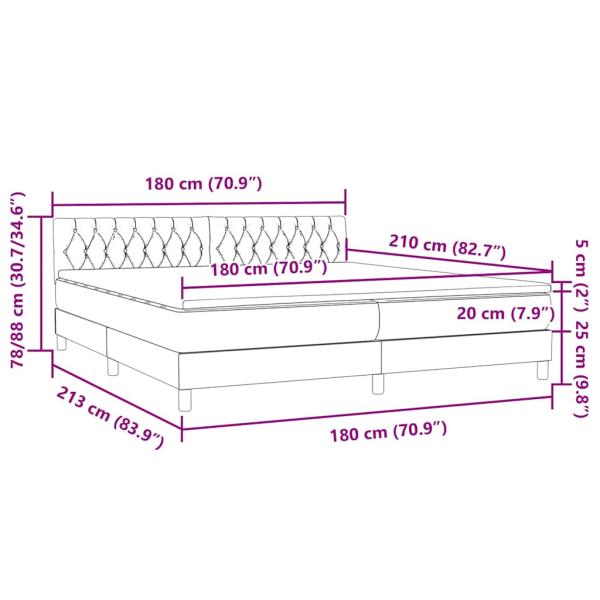 Boxspringbett mit Matratze Rosa 180x210 cm Samt