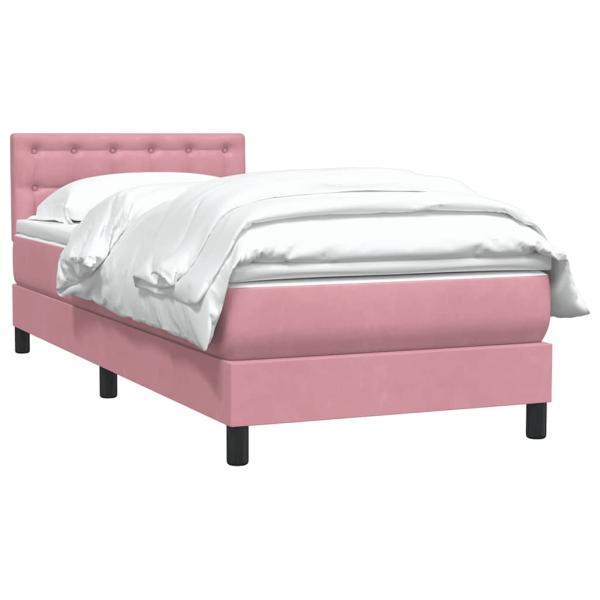 Boxspringbett mit Matratze Rosa 90x210 cm Samt