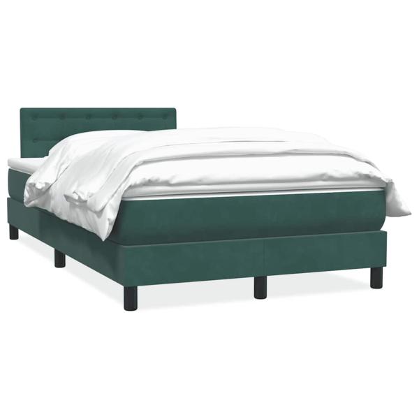 Boxspringbett mit Matratze Dunkelgrün 120x220 cm Samt