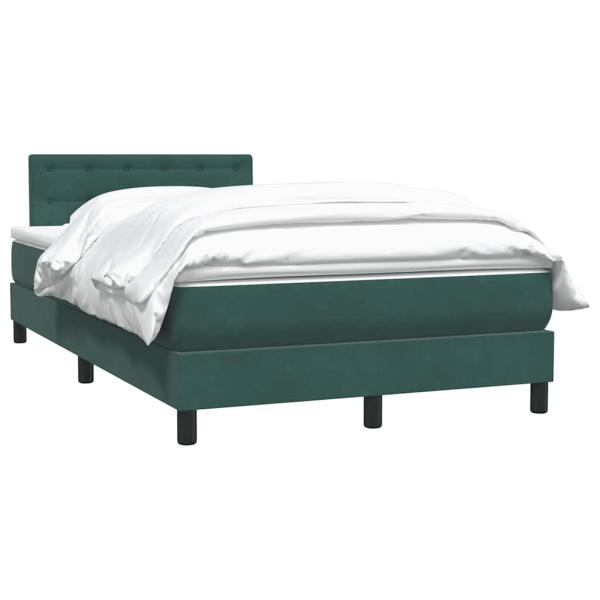 Boxspringbett mit Matratze Dunkelgrün 120x220 cm Samt