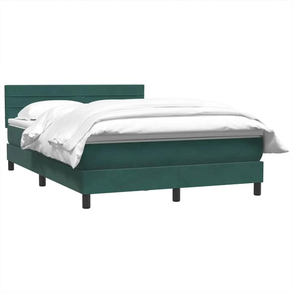 Boxspringbett mit Matratze Dunkelgrün 160x220 cm Samt
